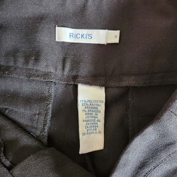 Rickis Black Dress Pants Crepe Flare Bootcut Office Work Wear High Waisted Rise - Picture 6 of 7